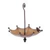 Mangiatoia per Uccelli a Forma di Ombrello Decorativa in Metallo da Esterno Appesa Mangiatoia per Colibrì a Ombrello Rovesciato Vassoio con Gancio per Cortile Balcone