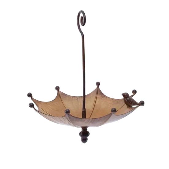 

Umbrella Shaped Bird Decorative Feeder Hanging Hummingbird Metal Outdoor Feeder Upside Down