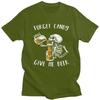 Custom Forget Candy Give Me Beer Halloween Skeleton Skull Tshirts for Men Short Sleeves  Tshirt Slim Fit Pure Cotton Tees