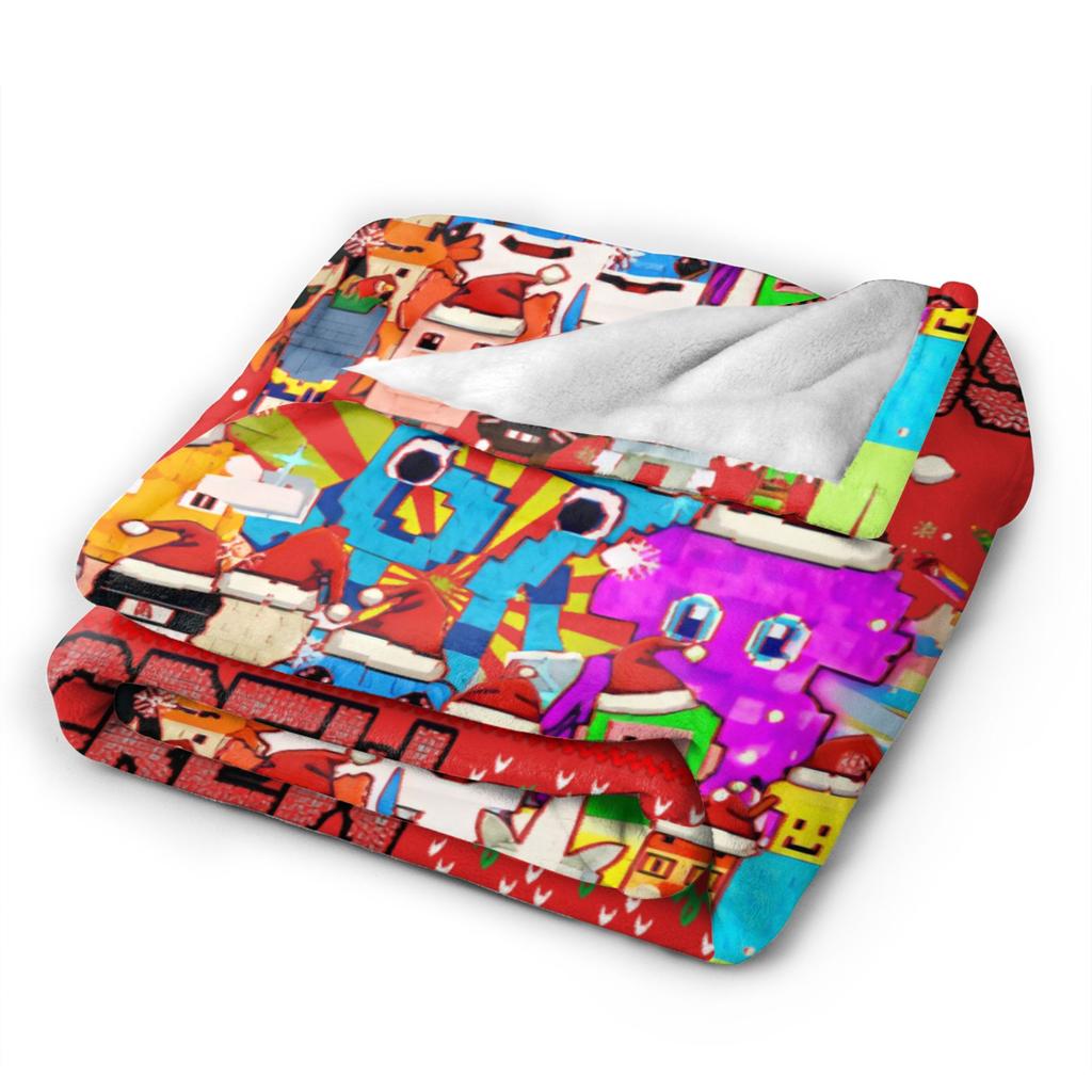 Every Brainrot Funny Christmas Brainrot Crew Steal A Brainrot Super Warm Blankets Child Plush Throw Blanket Sofa Bed Cover