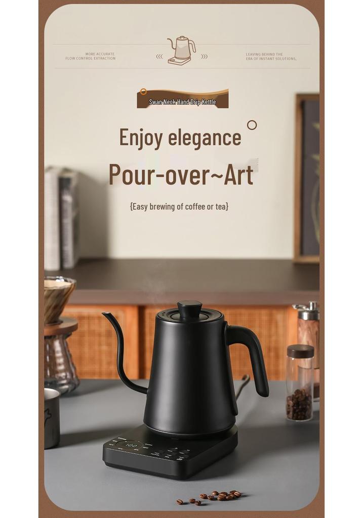 Smart Temperature Control Electric Kettle with Long Spout for Hand Drip Coffee, 110V/220V, Keep Warm Feature