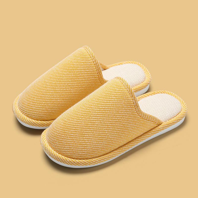 Женские и мужские льняные тапочки для дома Мягкие дышащие шлепанцы для пар Шлепанцы — фото 9