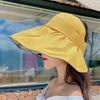 Early Spring and Summer Vinyl UV Protection Empty Top Hat Children Big Brim Face Protection Sun Protection Versatile Ponytail Bucket Hat