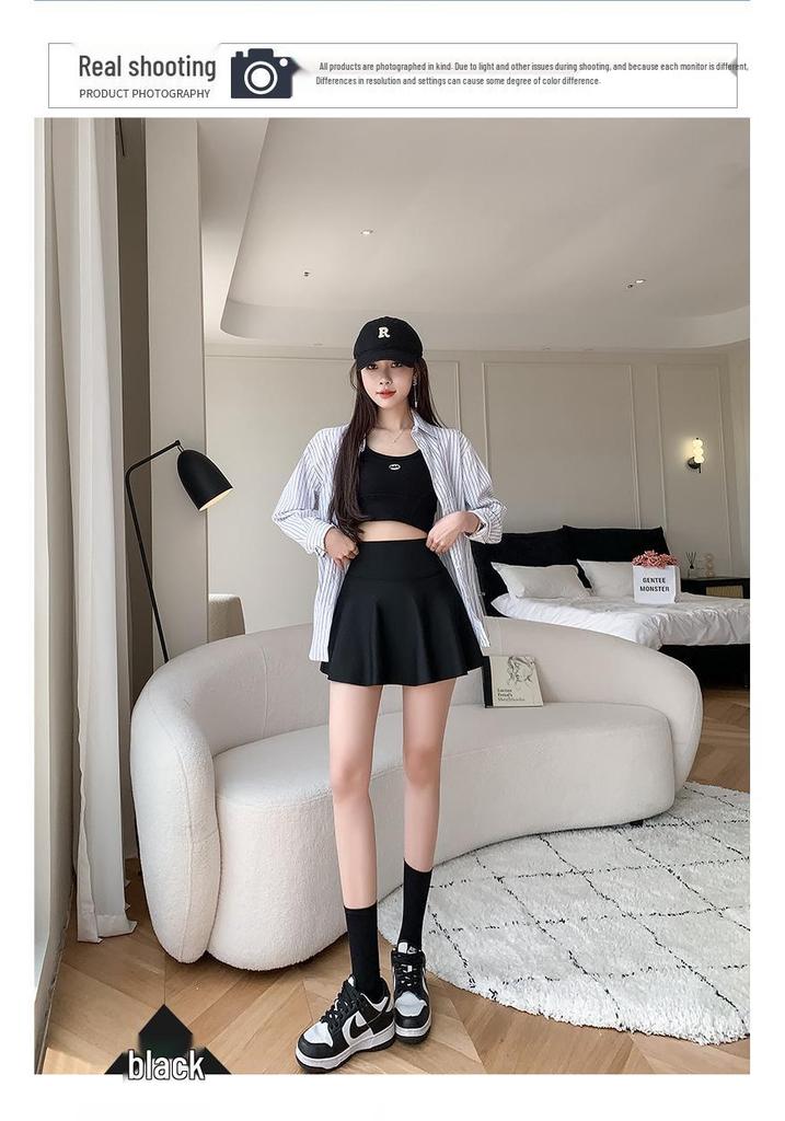 Women's Summer Slimming Skort - Tummy Control, Butt Lift, Anti-Exposure Sports Skirt for Badminton & Yoga