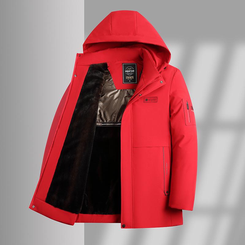 Men's Detachable Hooded Cotton Coat for Business Casual Dads