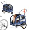 Dog Bike Trailer, Supports Up To 100 Lbs, 2-in-1 Pet Stroller Cart Bicycle Carrier, Easy Folding Cart Frame with Quick Release Wheels