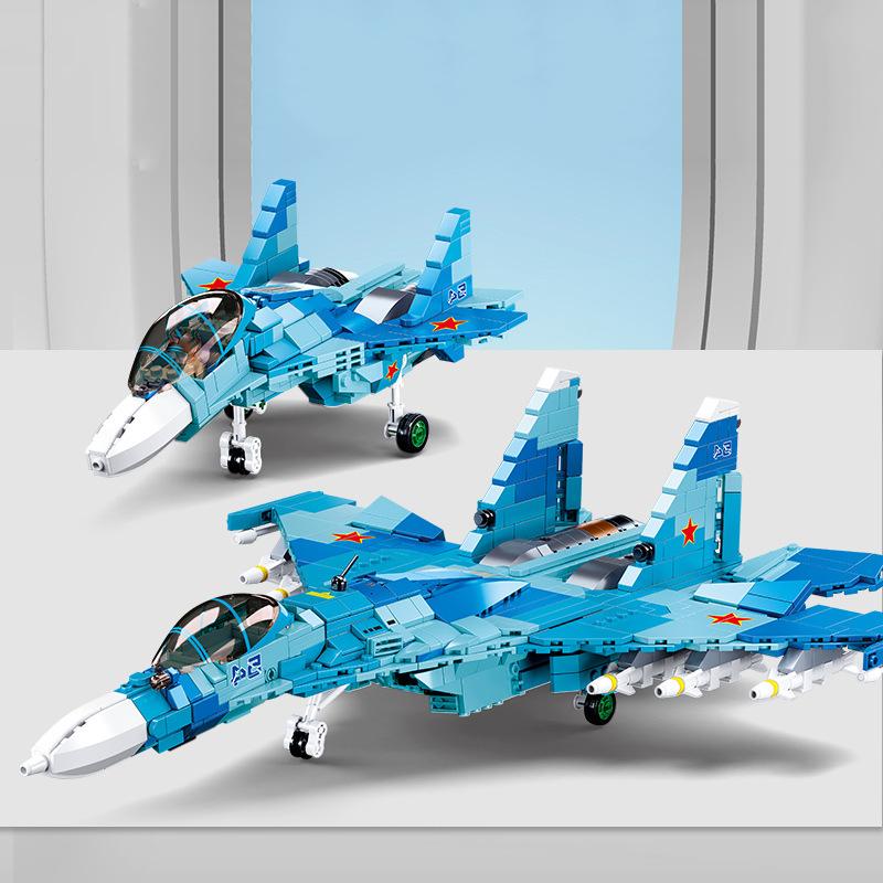 World War II Military Series 2 In 1 SU-27 Fighter SU-57 MOC Model Building Blocks Bricks Toys Christmas Gifts No Box