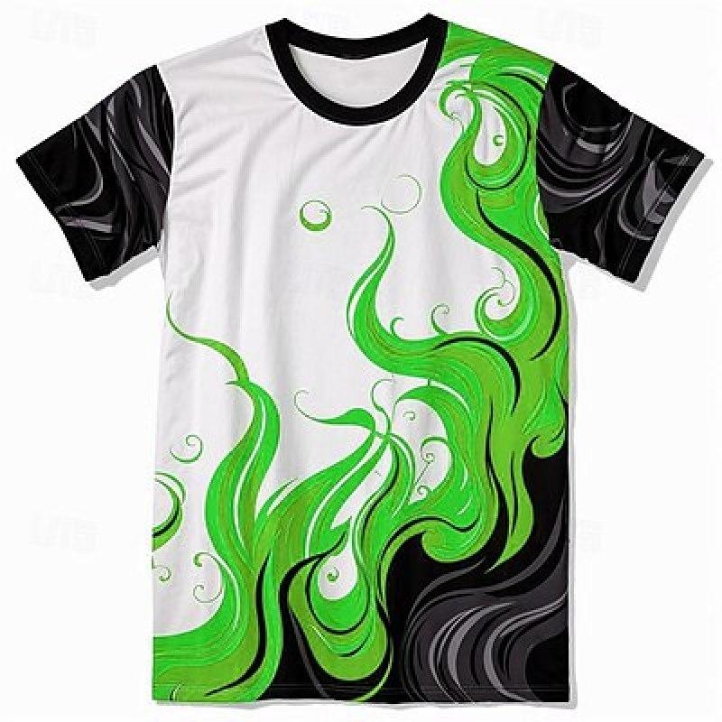 Graphic Flame Daily Designer Retro Vintage Pánské tričko s 3D potiskem Tričko Sport Outdoor Dovolená Jít ven Tričko s krátkým rukávem košile s výstřihem