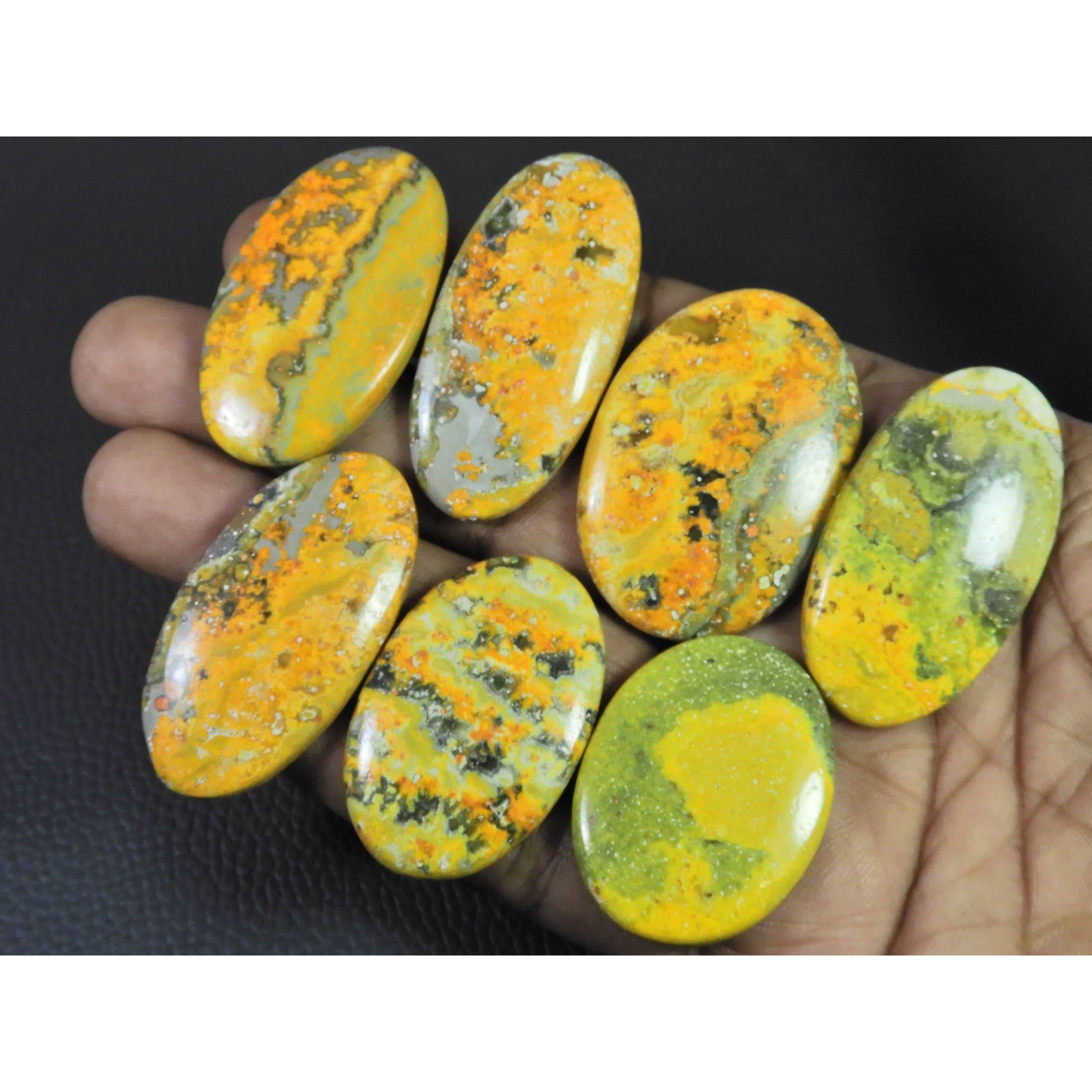 335Cts. Natural Bumble Bee Jasper Oval Cabochon Loose Gemstone 07 Pcs Lot C-2238