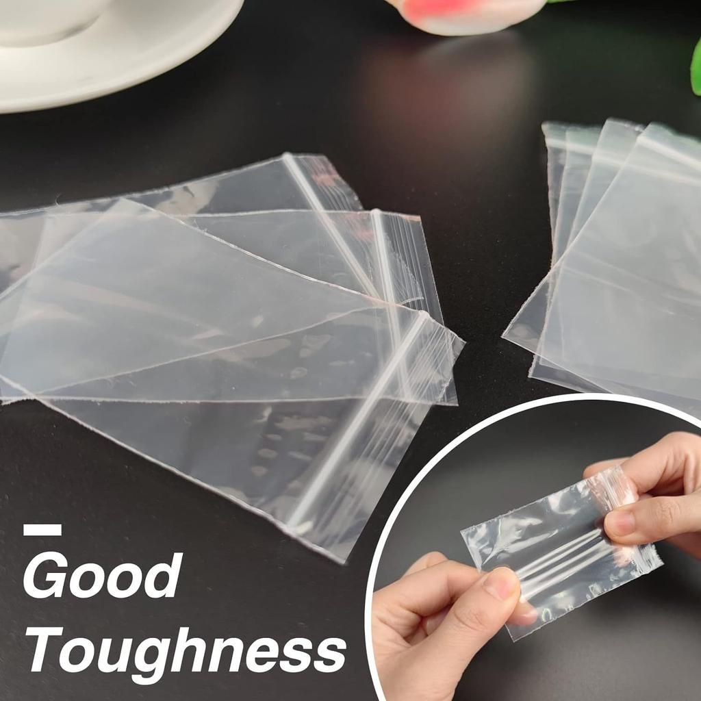 500 Plastic Bags, 6 Mil Jewelry Bags, Clear Small Zipper Bags, Re-sealable, for Small Business, Storage, Candy Bags