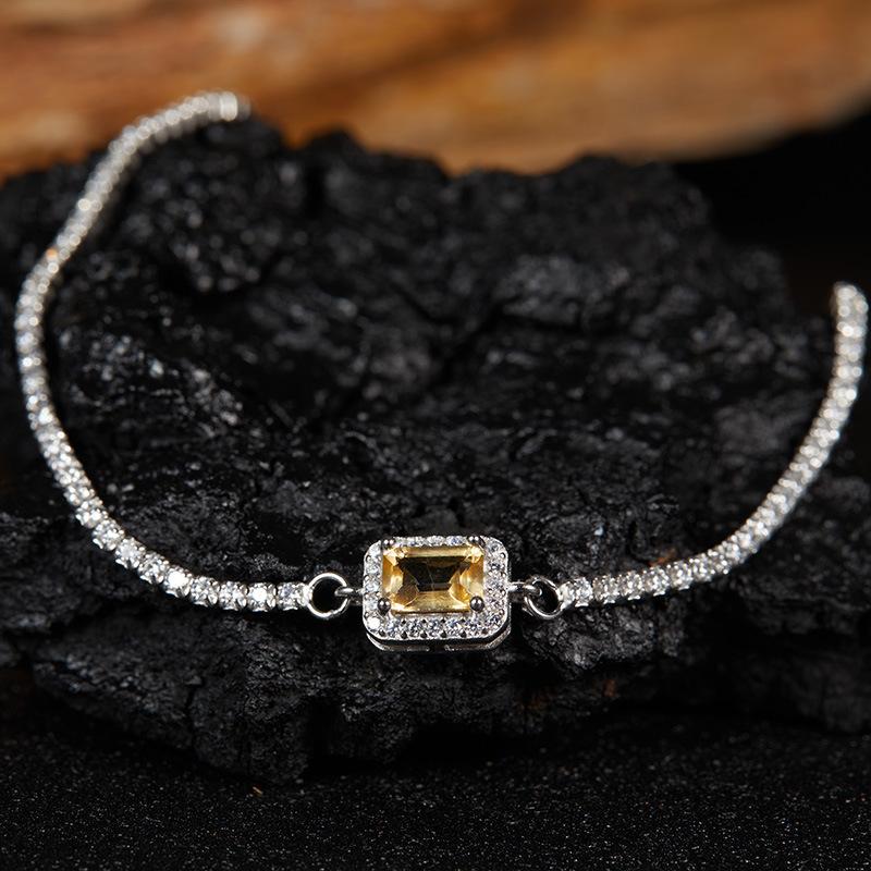 S925 Sterling Silver Natural Colored Treasure, Sugar Cube Stud Earrings, Ear Jewelry Gifts, Light Luxury, Elegant Niche Temperament, High-End Earrings