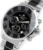 [Salvatore Marra] Relógio de pulso, Cronógrafo, Resistente à água 10 ATM, Negócios, Formal, Marca italiana, Edição limitada, Masculino, SM15104 (Prata x Preto)