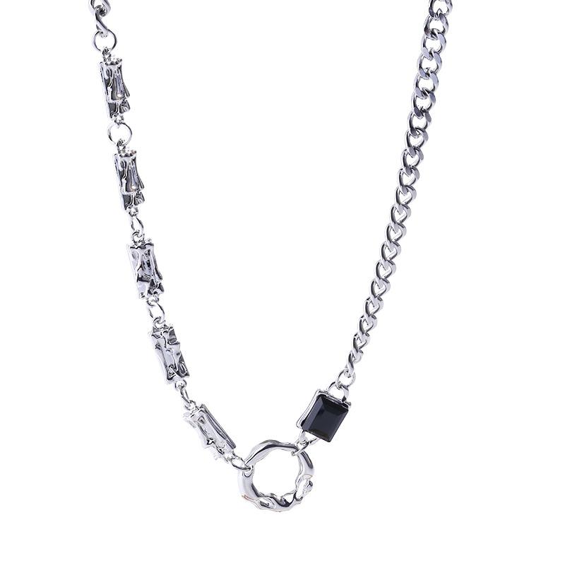 

RUI RUI YU серебряный цвет сверкающий черный циркон цепочка на ключицу женская пара модное элегантное ожерелье ручной работы вечерние ювелирные изделия подарки
