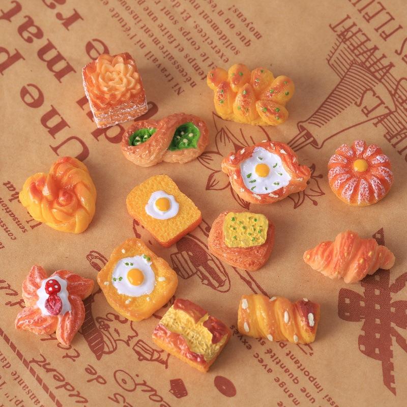 13PCS Miniature Dollhouse Food Pumpkin/Fried Eggs Toast/Rose Bread Model for Blyth Ob11 Doll Bakery Accessories