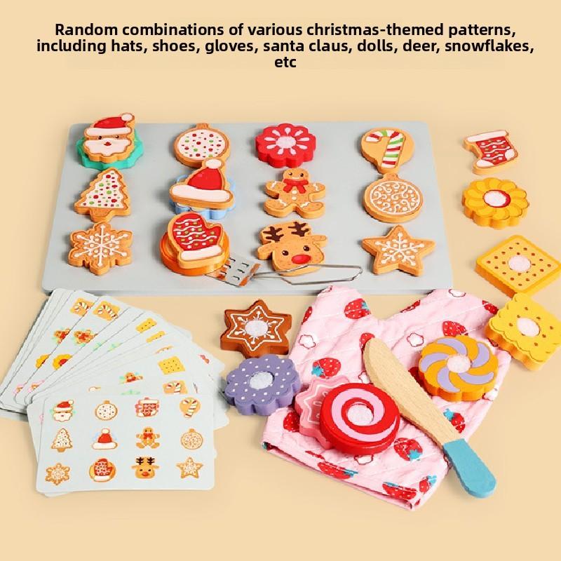 Kitchen Wooden Child Playset With Baking Cookies Parent Child Toy Interactive