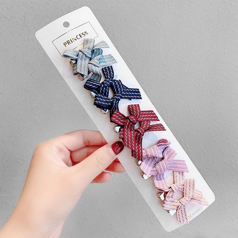 10Pcs Baby Bow Hair Clip Children's Bangs Headdress Girls Cute Little Hair Clip Broken Hair Clip Princess Hair Accessory
