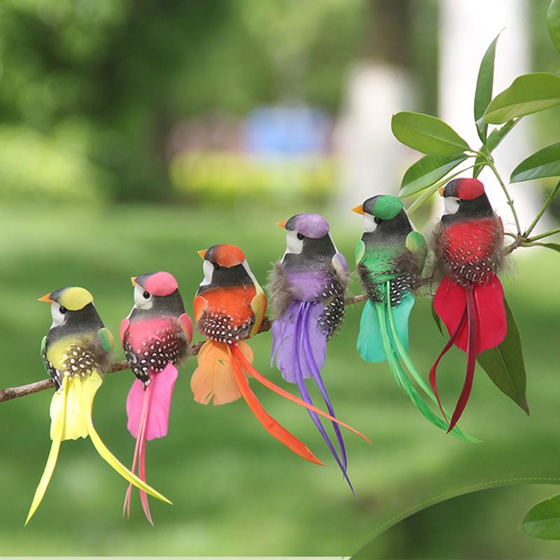 1Pcs Random Simulation Swallow Tail Bird Clip Handmade Bird Plant-decorated Artificial Bird Handicrafts For Ornament