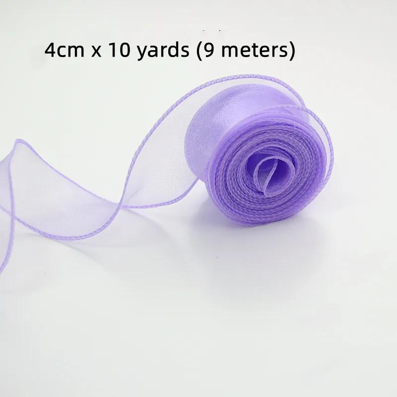 10 Yards/Roll Chiffon Organza Silk Ribbon Satin For DIY Craft Gift Wrapping Decoration Wedding Bouquets Wreath Sewing Supplies