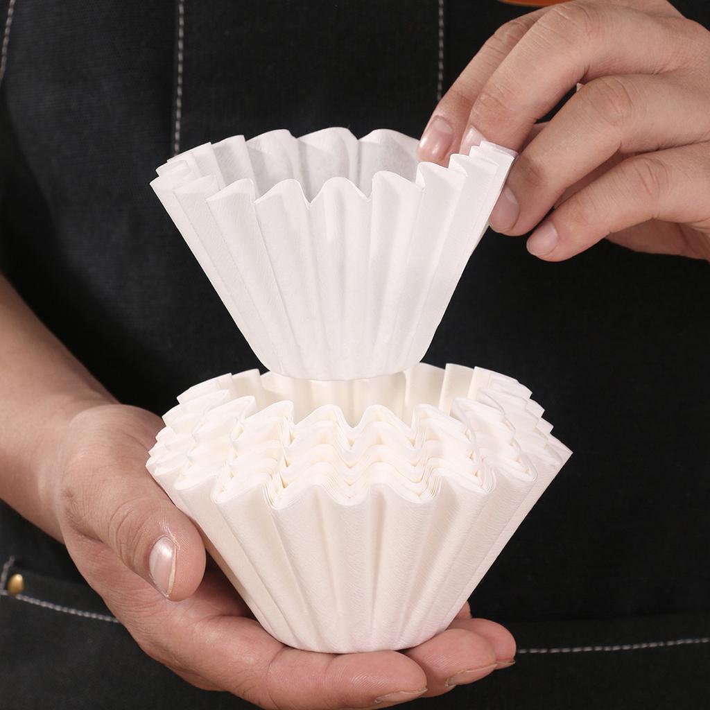 Coffee Pot Filter Paper By Hand Drip Cup 50pcs American Coffee Machine Filter Fan Cake Shape Coffee Filter Papers
