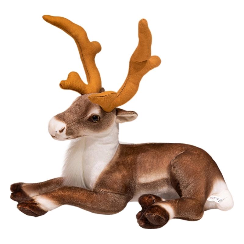 

Simulation Deer Doll Plush Toy with Life Like Design Companion Stuffed Animals Toy for Children Christmas Gift Supply