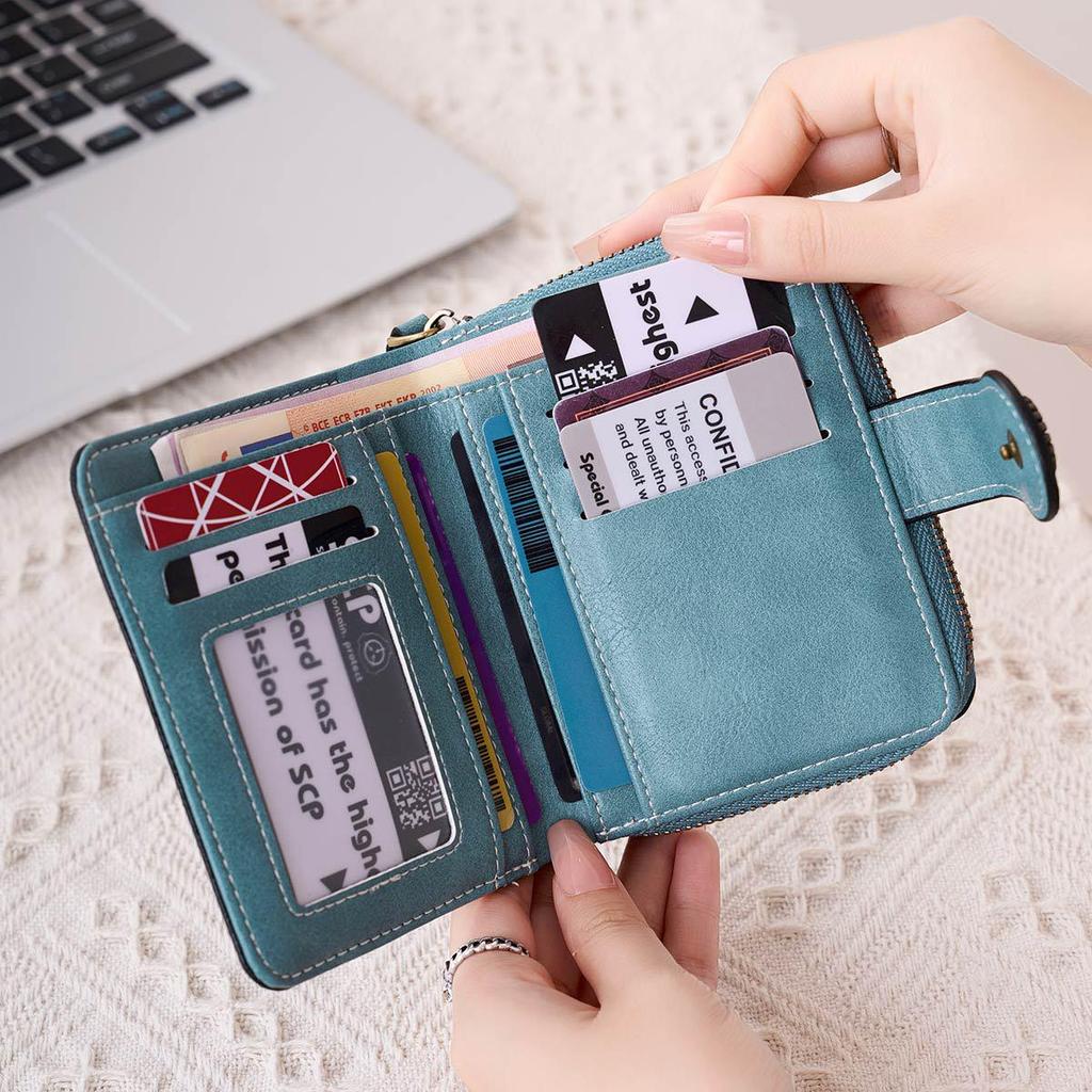 Portefeuille Vintage en Cuir Huilé-Ciré pour Femme - Porte-Cartes Mode 2025 avec Texture Niche, Porte-Monnaie Grande Capacité, Style Européen & Américain
