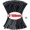 1000/100Pcs Plastic Nylon Cable Tie Self-locking Cord Ties Straps Fastening Loop Adjustable Wire Ties Home Hardware Organizer
