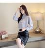2026 Korean Style Chiffon Top: Long Sleeve, Stand Collar, Loose Fit, Belly-Covering, Versatile, Elegant, Fashionable for Spring/Autumn