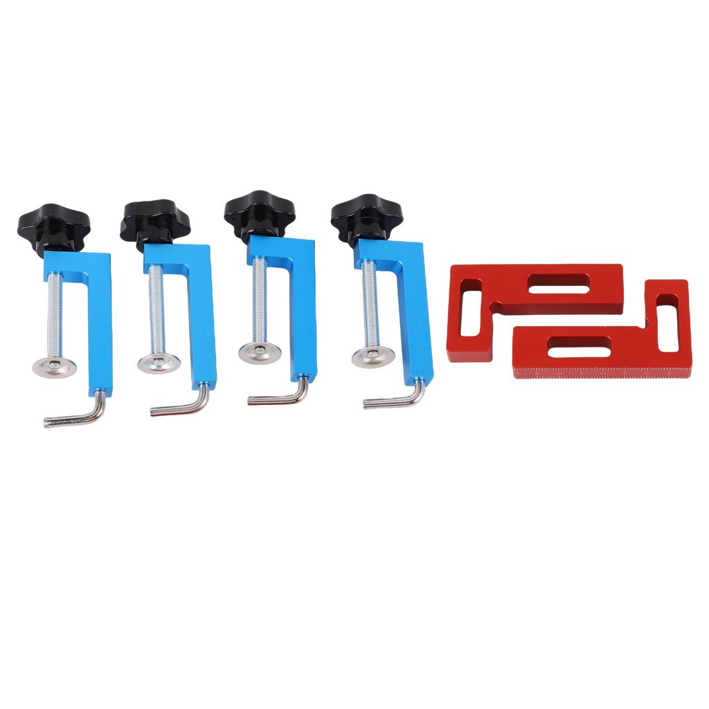 Corner Clamp Set 2 Positioning Squares 4 Clamps Aluminum Alloy 90 Degree Right Angle Clamp for Woodworking Furniture