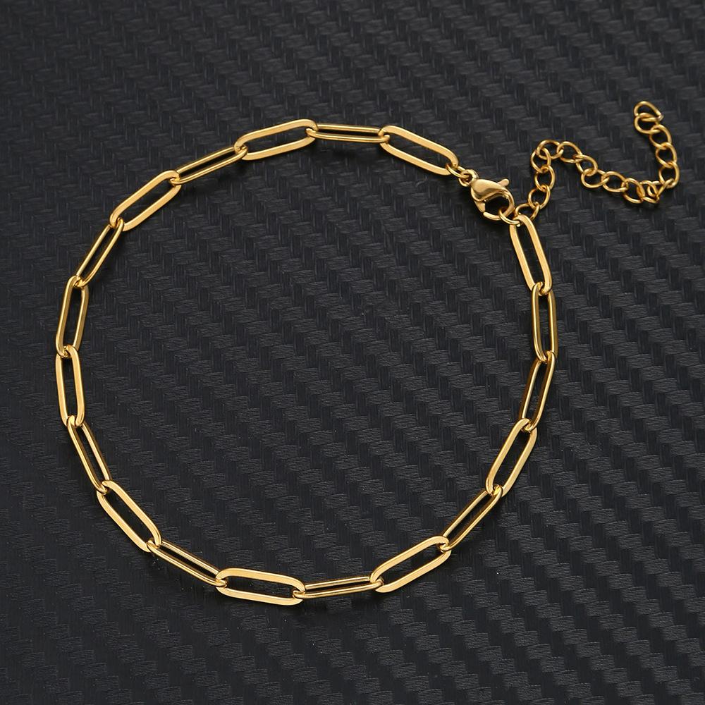 Dainty Gold Bracelets for Women,Gold Color Stainless Steel Adjustable Layered Paperclip Tennis Chain Bracelet Cute Jewelry