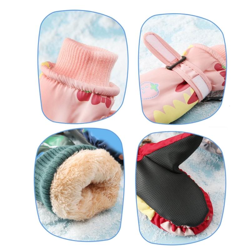 Thickened Winter Gloves Anti Slip Snow Gloves Unisex Warm Mittens Outdoor Skiing Skating Hiking Essential for Children