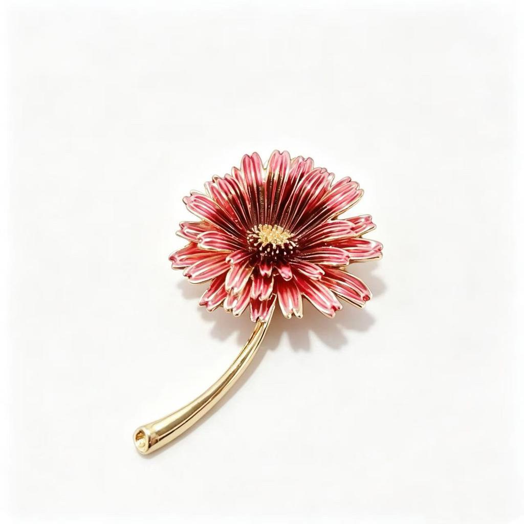 Enamel Daisy Brooch - High-end, Luxurious Waistband Accessory for Formal Clothing, A Belt Closure Pin for The Waist.