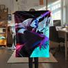 1Pc Angel Anime Print Flannel Blanket, High Quality Comfortable for All Seasons, Home Decor, Warmth and Comfort, Perfect for Christmas Gifts 05