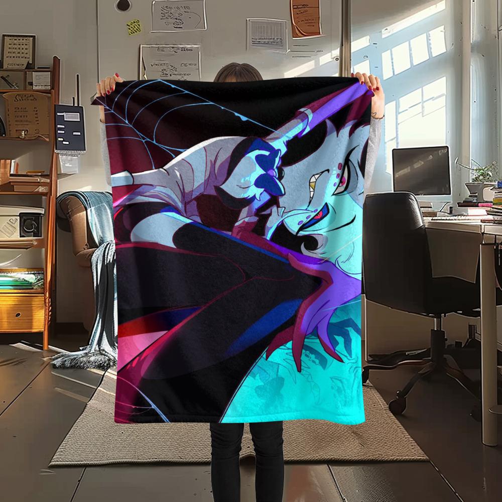 1Pc Angel Anime Print Flannel Blanket, High Quality Comfortable for All Seasons, Home Decor, Warmth and Comfort, Perfect for Christmas Gifts 05