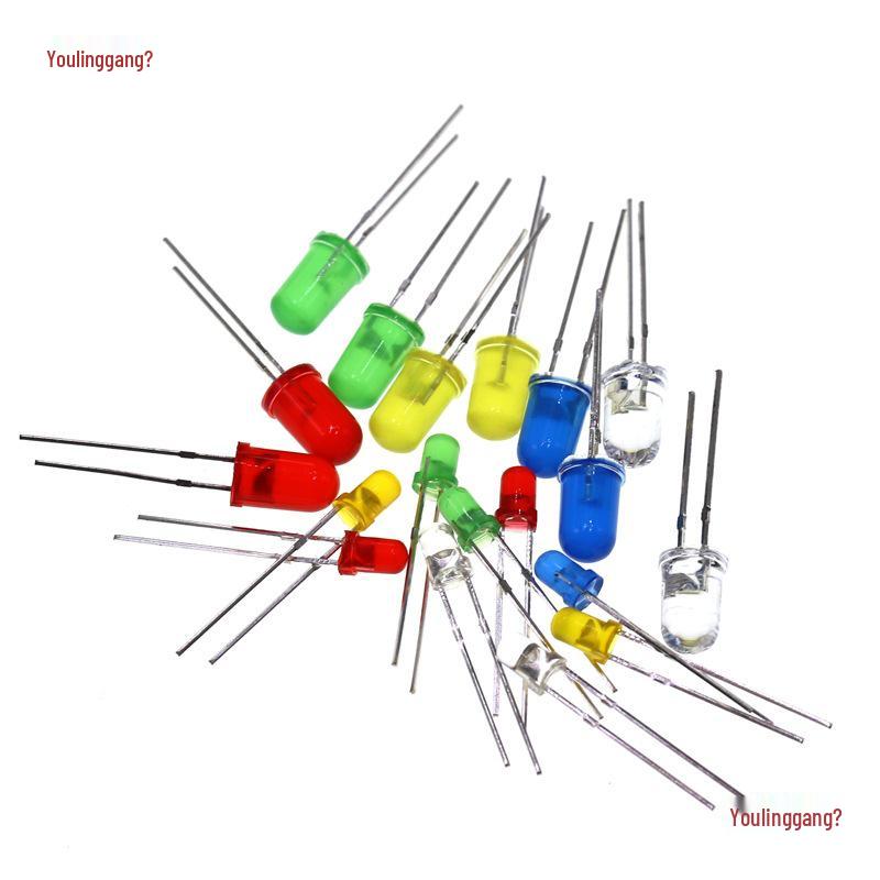 3mm & 5mm LED Bulb Set - Red, Green, Yellow, Blue, White Through-Hole Experiment Lamp Beads