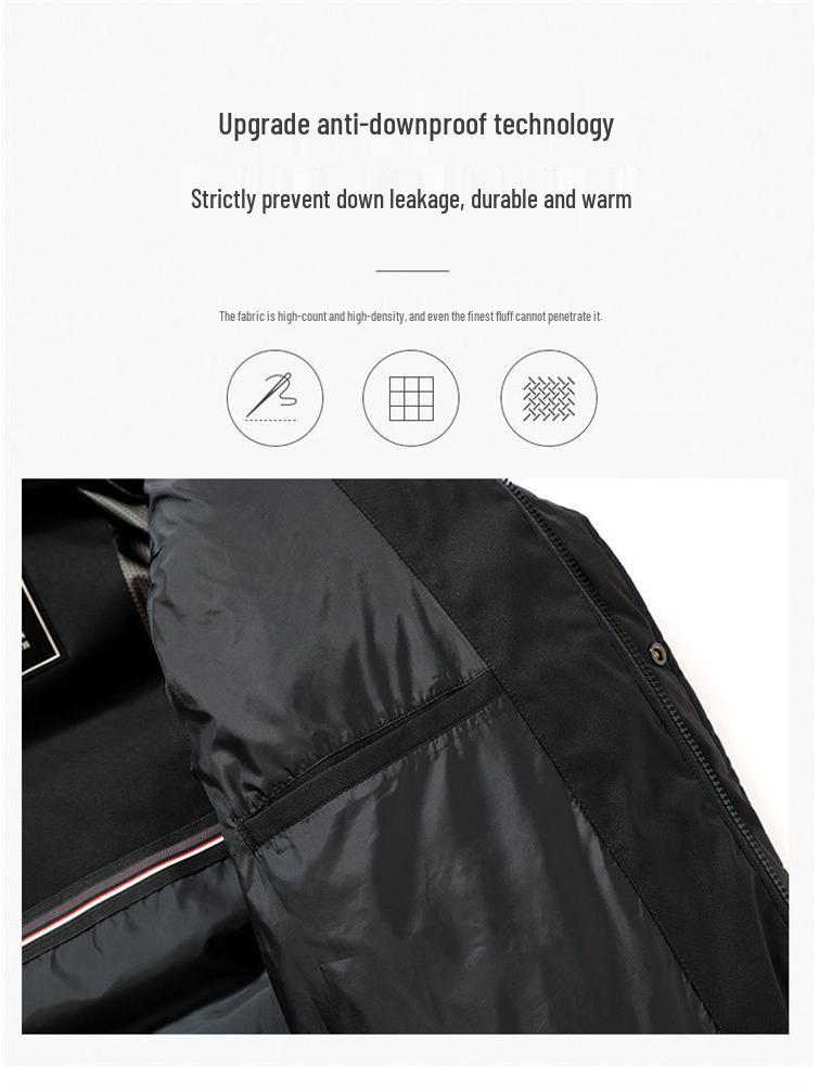 Men's Casual Hooded Patchwork Down Jacket (90% Down) - Winter 2025 Collection