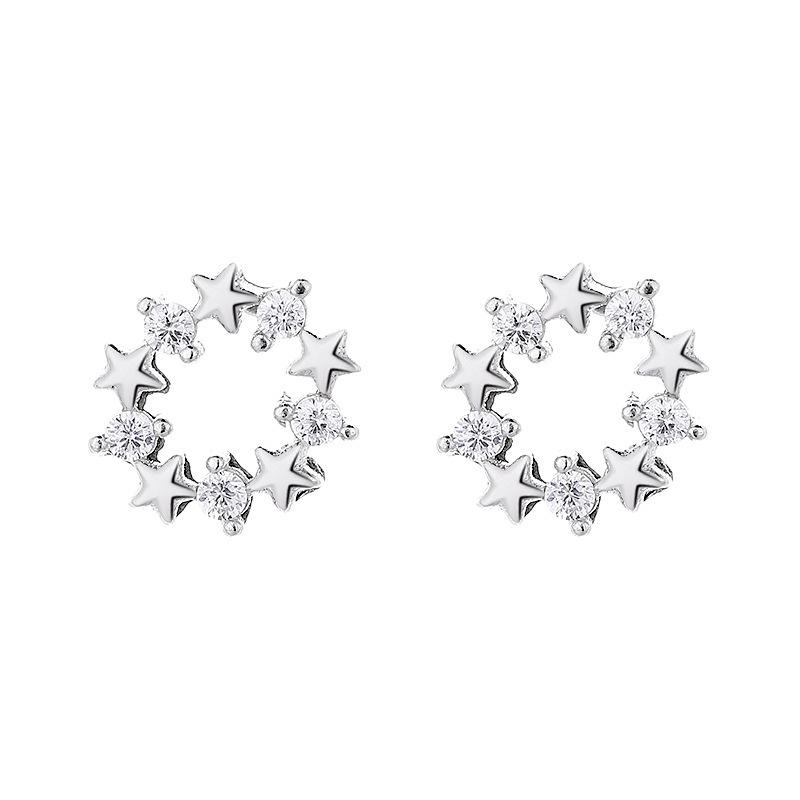 Super Shining Star Zirconium Stud Earrings Women's Fashion Temperament Versatile Earrings Ears Captive Earrings Earrings