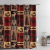 Rustic Patchwork Shower Curtain, Bear Moose Deer Tree Woodland Wild Animal Retro Country Cabin Farmhouse Fabric Shower Curtains for Bathroom,