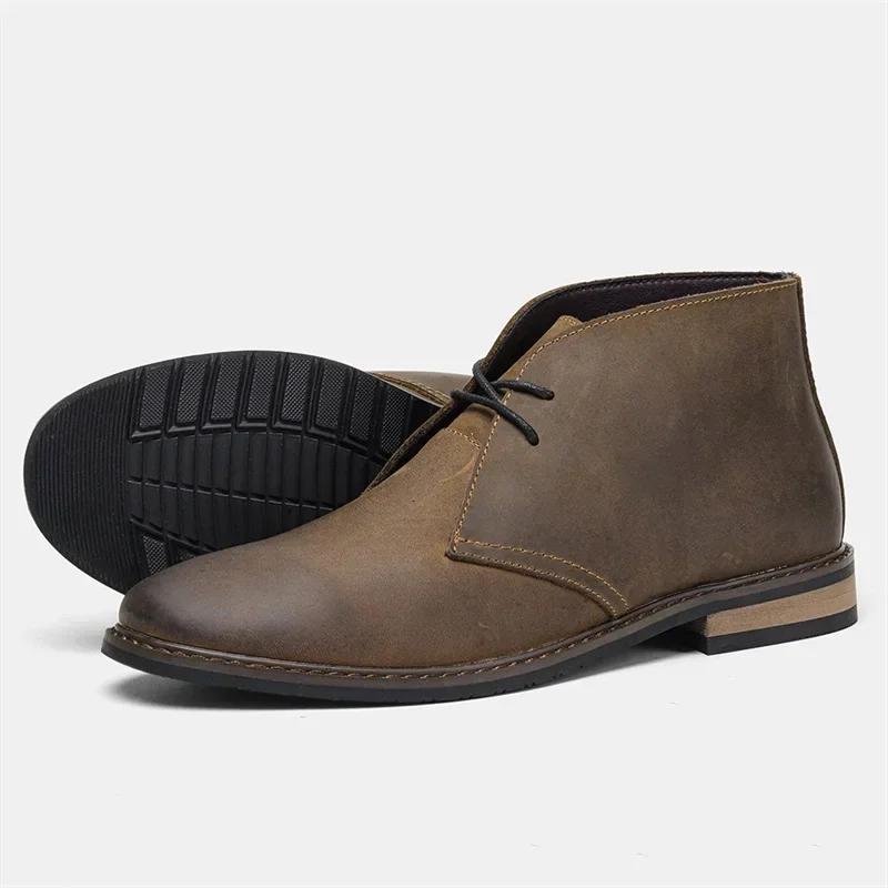 Mode Natur Rindsleder Desert Boots Designermarke Echtes Leder Retro Herren Chukka Boots Lederstiefel für Herren Übergröße 39-48