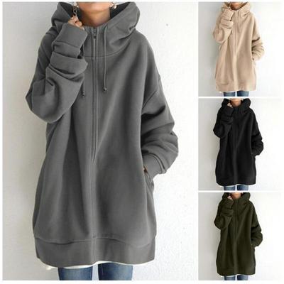 Lässige Hoodies für Damen mit durchgehendem Reißverschluss, bequeme lange Hoodies für Damen, modische Herbst- und Winter-Sweatshirts, mehrfarbig, große Größe S-5XL