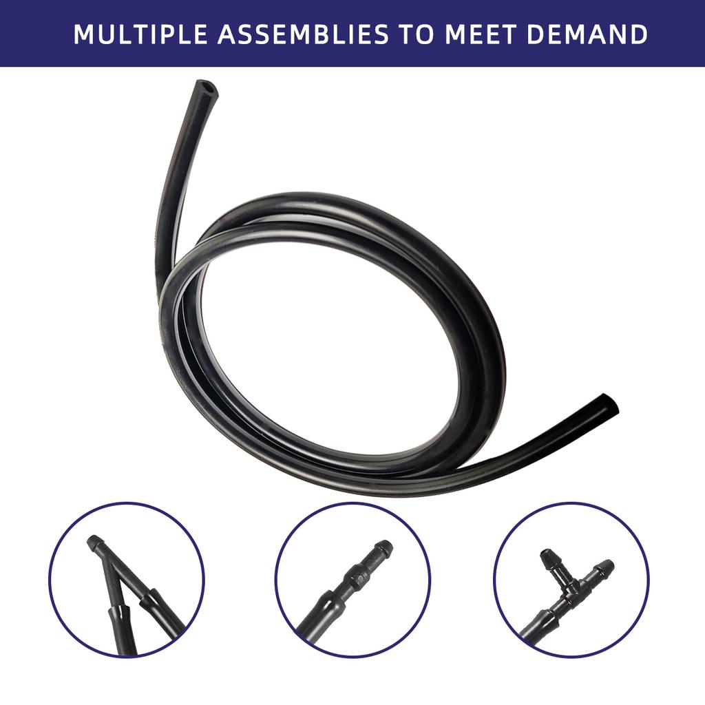 Universal 2-meter Windshield Washer Nozzle Hose with T Y Direct Head Suitable for Front Windows Headlight Pumps Automotive Parts
