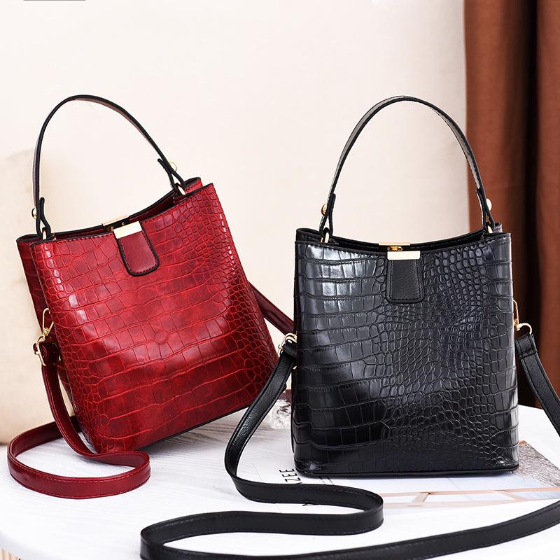 Women's 2025 Large Capacity Stone Pattern Bucket Bag – Stylish Handbag, Shoulder, and Crossbody Bag