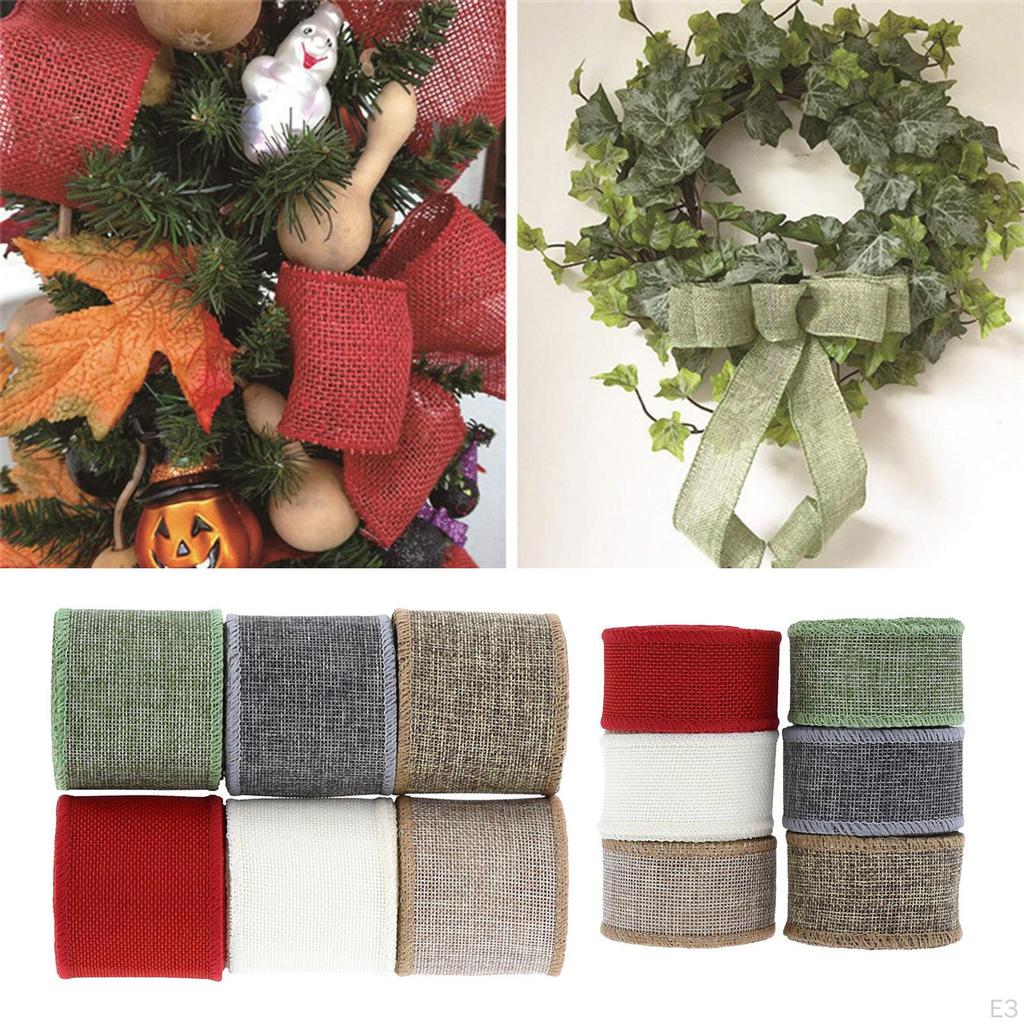 6 Rulouri Panglică Jute, Jută pentru Ambalare, pentru Decorațiuni Meșteșuguri de Crăciun Nuntă