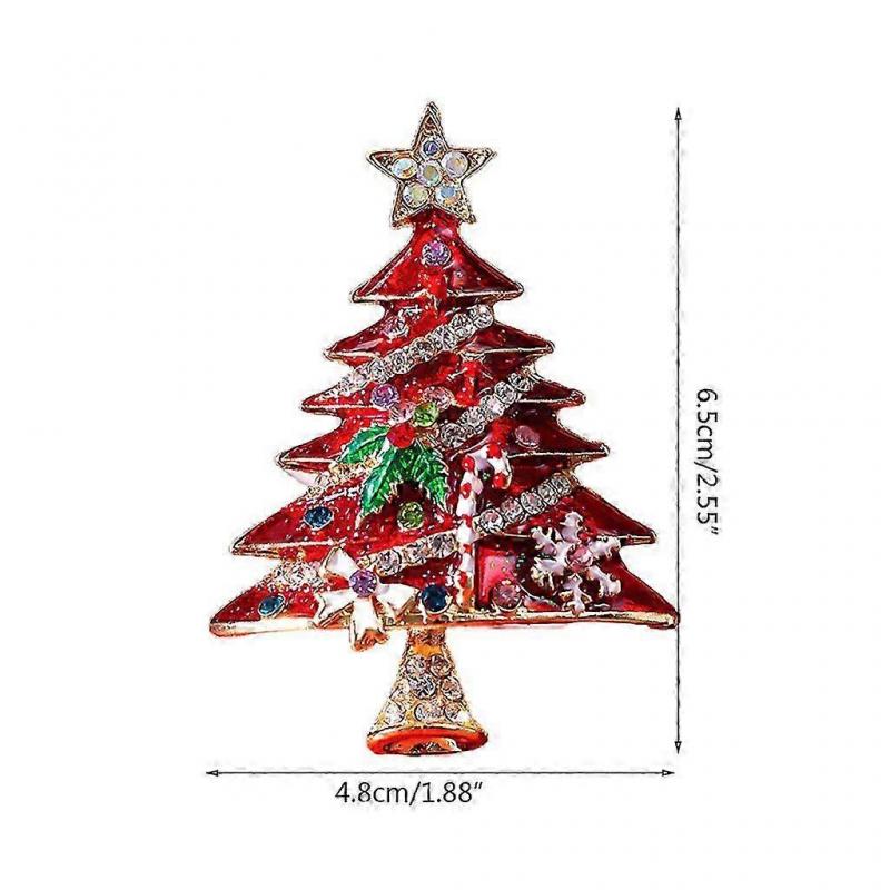 Fashionable Christmas Tree Brooch, Suitable for Pairing with Rhinestones, All-around Christmas Crystal Brooch, Creative Holiday Elements, Green