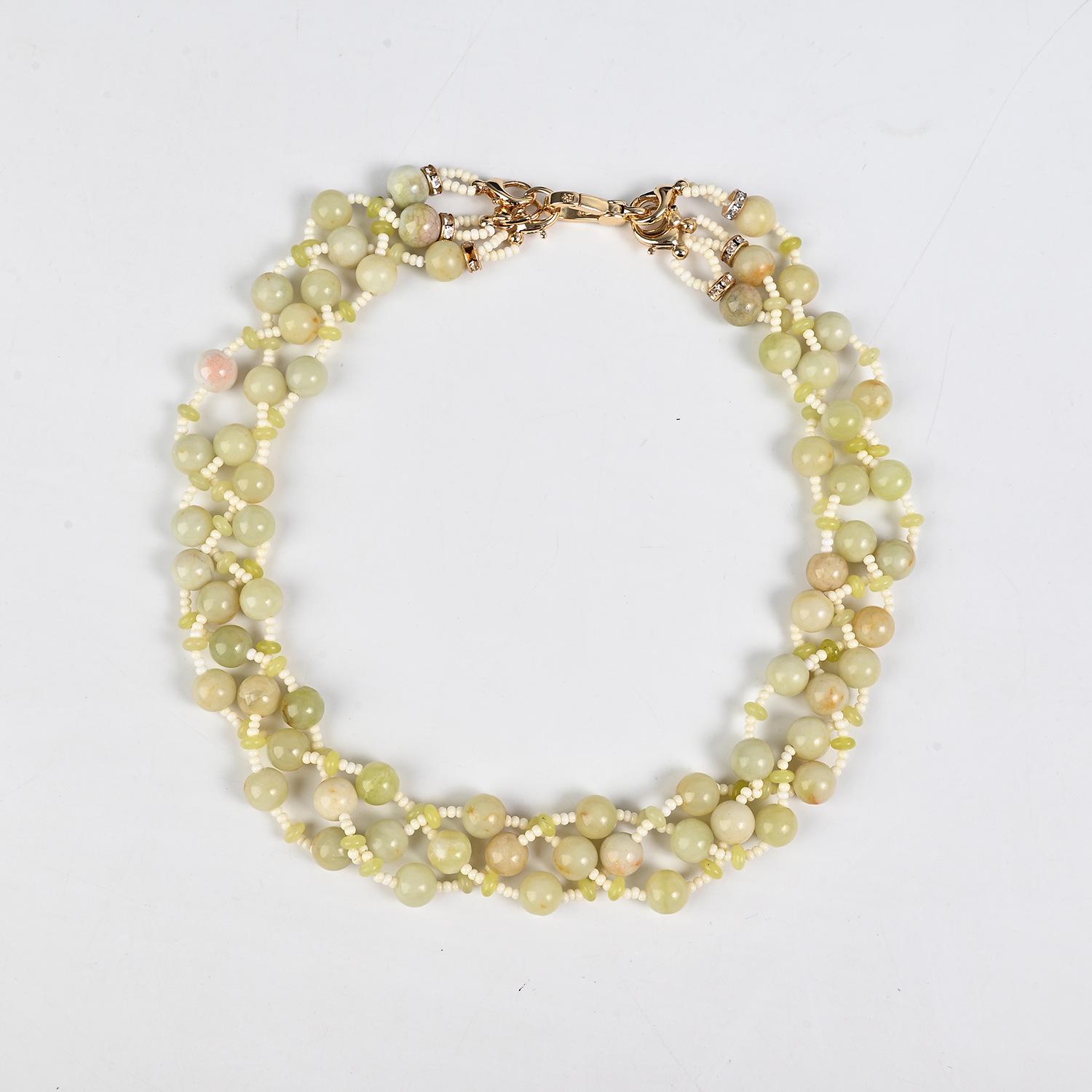 

Плетеное ожерелье из натурального камня ручной работы - Высококлассный модный чокер для женщин