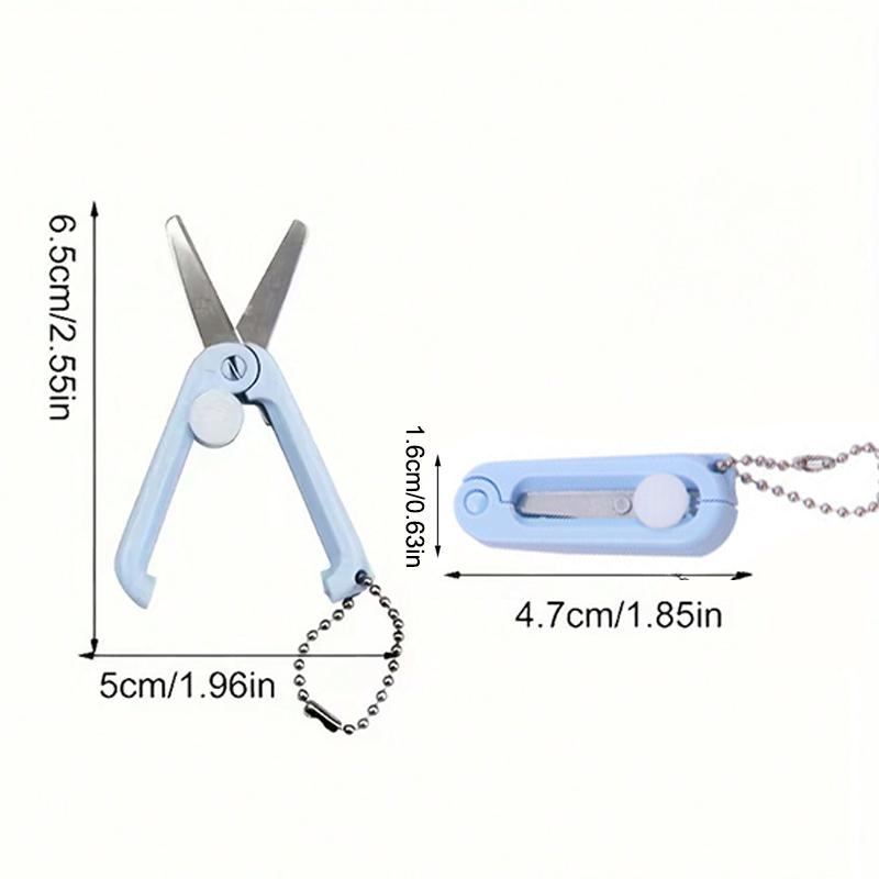 Mini Folding Scissors Simple Portable Paper Cutter Student Stationery Scissor Outdoor Camping Supplies Multifunction Keychain
