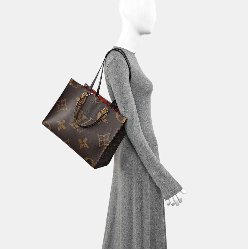 [Použité] Louis Vuitton Onthego MM 'Hnědá Giant Monogram/Hnědá Monogram Reverse Canvas' - Dobrý stav #1JJY6YW