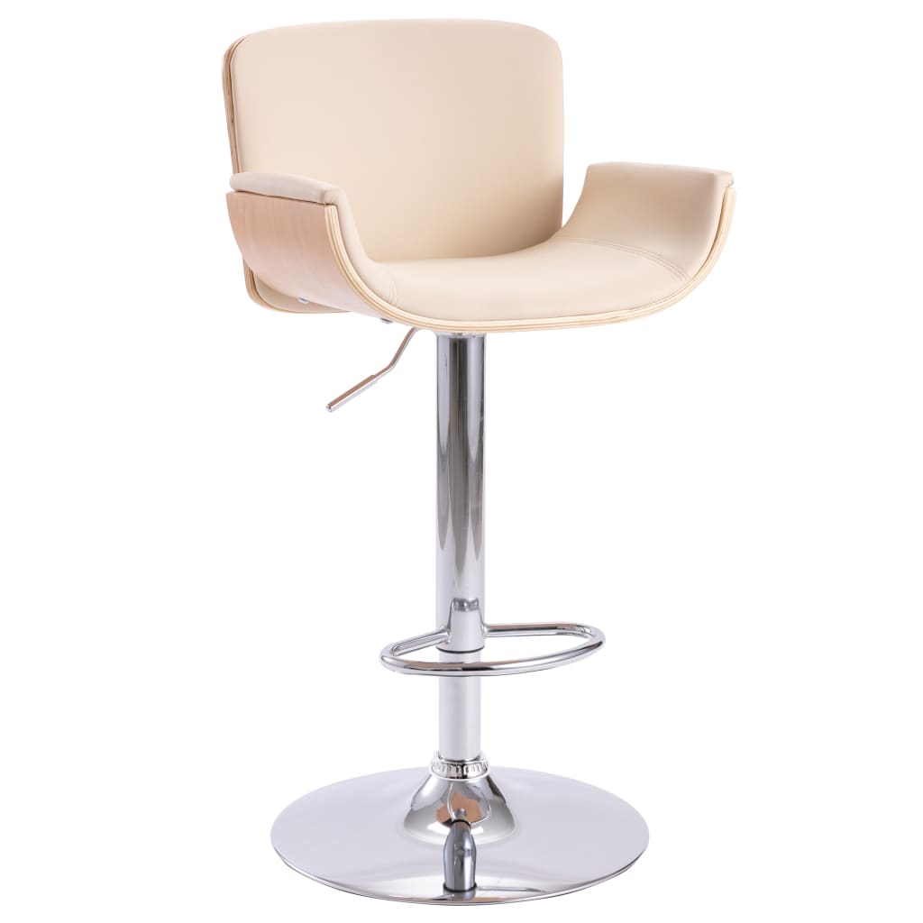 Cream Faux Leather Bar Stool