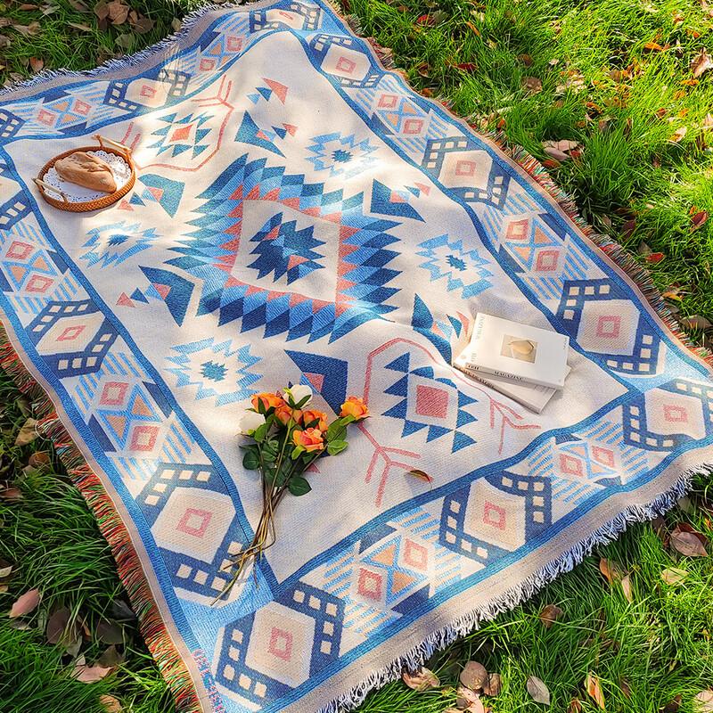 NuFeng Bohemian Tassel Outdoor Picnic Blanket 180x230