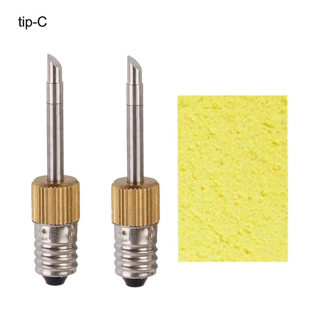 With Sponge Soldering Iron Tip Nozzle Wire Steel Welding Head 50 Mm Accessories B C K Type E10 Interface Power Tools