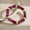 Bracciale Curvo Stile Bambù Gradiente Cinese: Design di anello a mano colorato, unico e retrò.